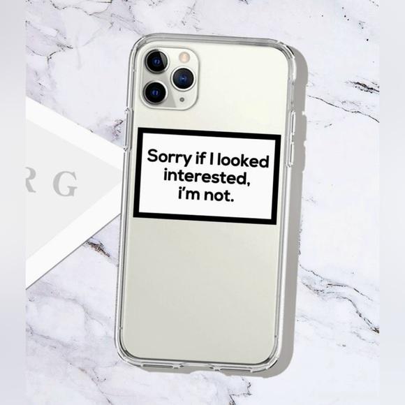 NWT iPhone 13ProMax Snarky Humor Clear Rubber Case w/ Black Writing - Picture 3 of 5